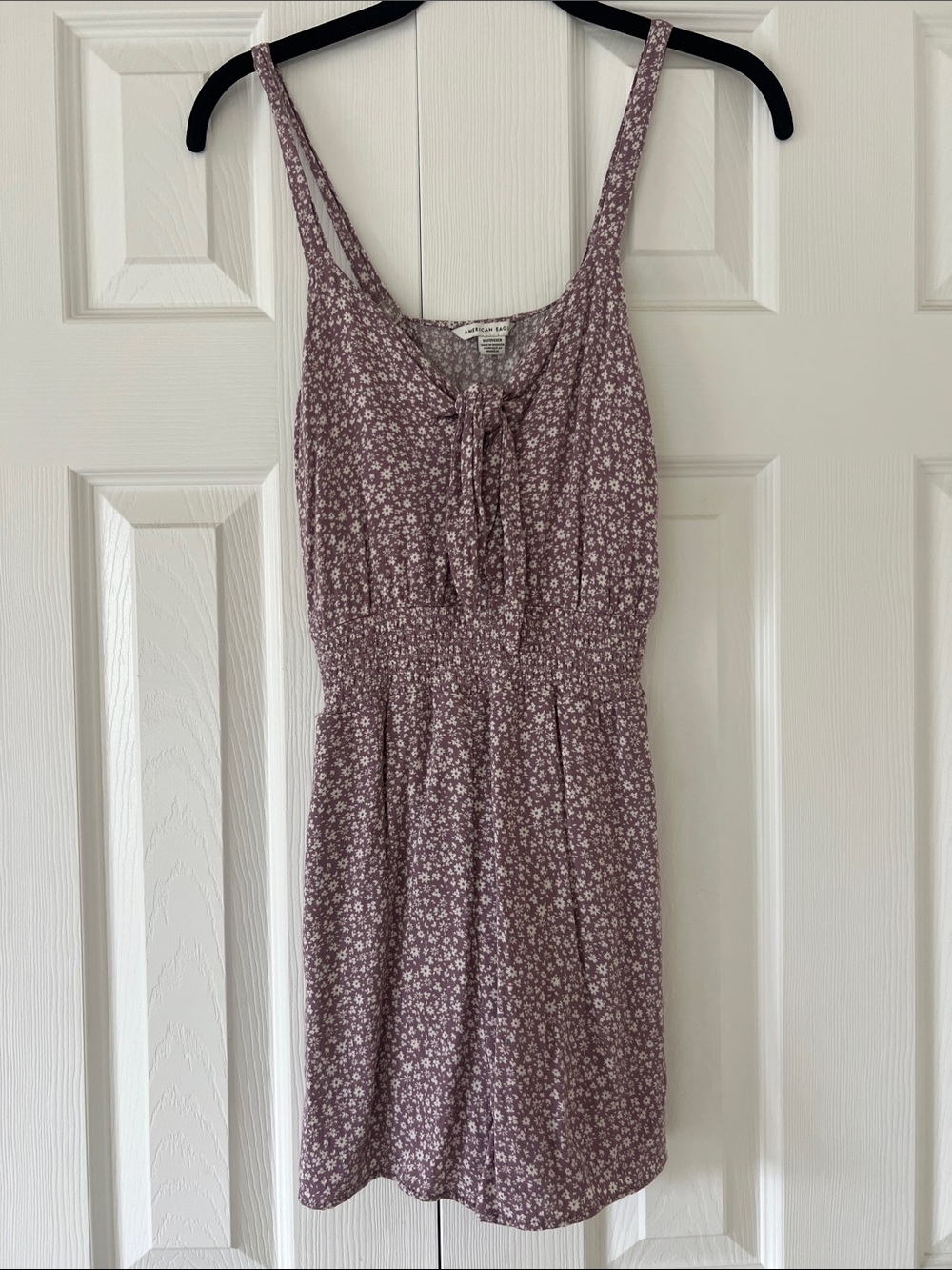 Floral Tie-Front Sleeveless Dress in Mauve